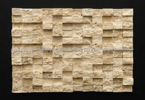 White Cubic Blast Travertine