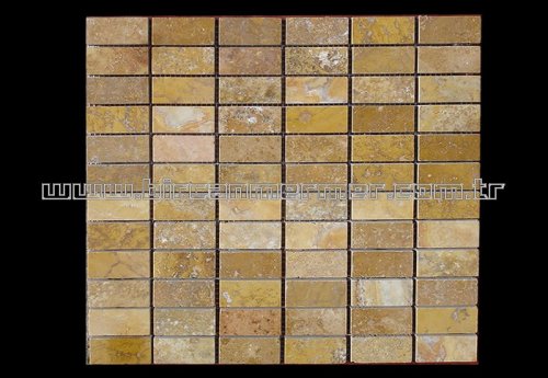 Yellow Travertine Flat Brick Polished 2.3x4.8